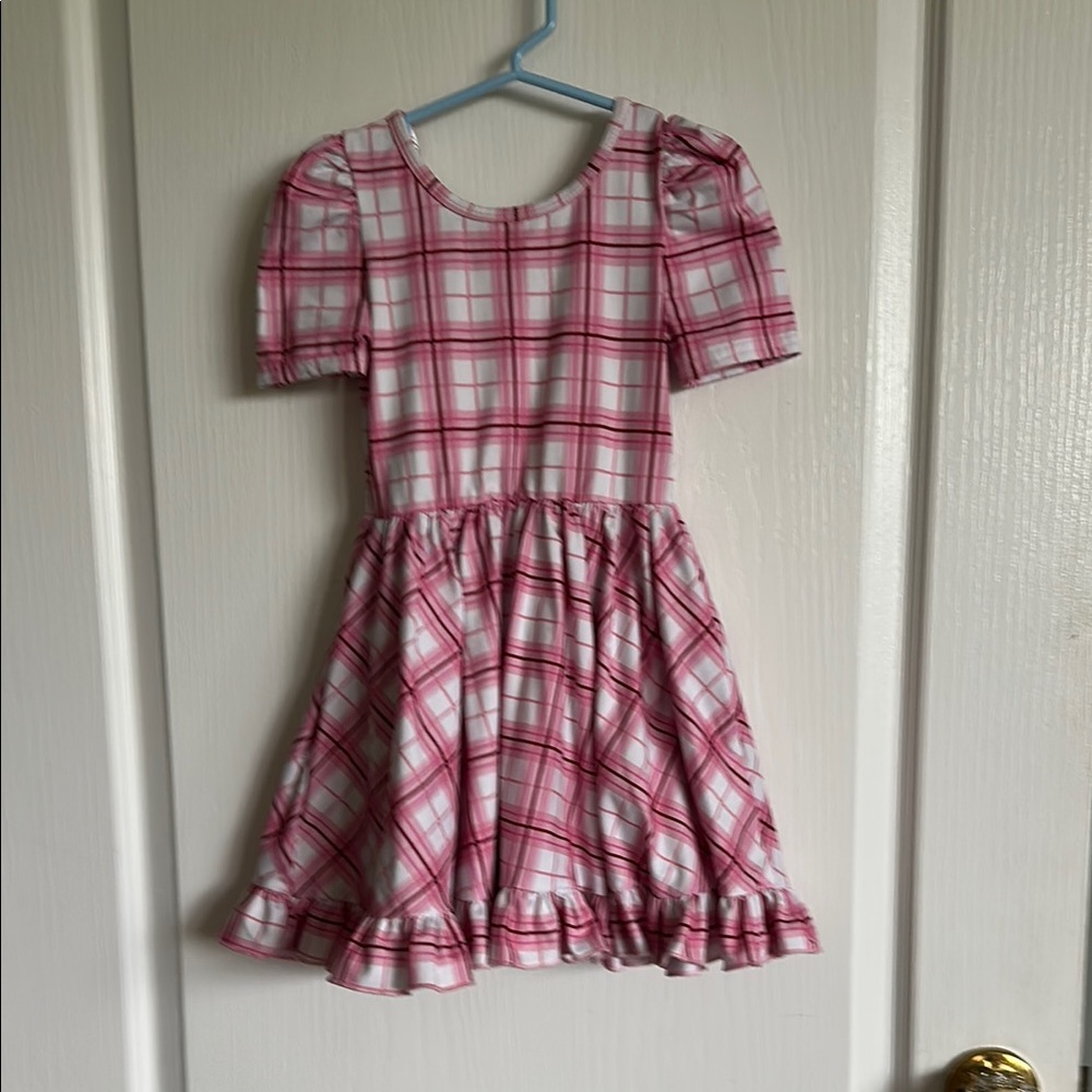 Pink Plaid Kids Dress